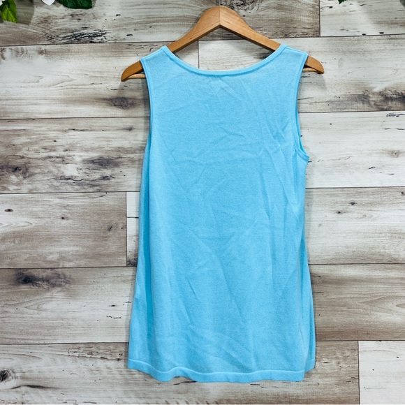 Chico's size 1 (M/8) blue knit tunic cardigan & top 2 piece set coastal lounge - Picture 9 of 16